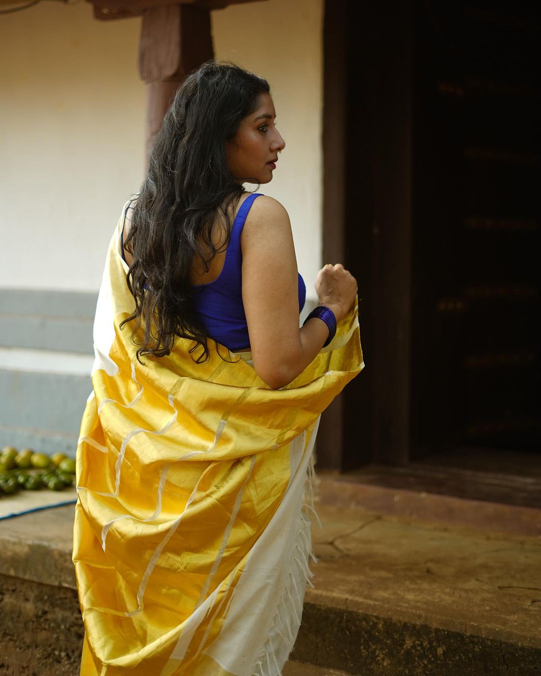 Malayalam Actress Anumol Stills in White Saree